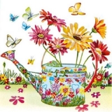 Bunte Blumenkanne & Schmetterlinge - Colorful flowery can & Butterflies - Colorful Butterflies & pot de fleurs