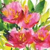 Wunderschön gemalte Blumen pink - Beautifully painted pink flowers - Magnifiquement peint fleurs roses