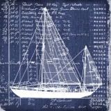 Segelboot & Geschriebenes, Nautik - Sailboat & Written, nautical science - Voilier & écrite, science nautique