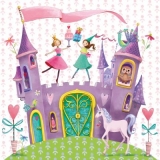 Prinzessinenschloß mit Eule, Einhorn & Pfau  - Princess castle with owl, unicorn & peacock - Château Princesse avec hibou , licorne et Peacock