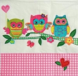 Bunte Eulen mit Herz - Colourful owls with heart - Hiboux colorés avec coeur