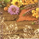 Holz mit Blumen, Beeren & Laub - Wood with Flowers, berries & foliage - Bois avec des fleurs, baies & feuillage