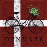 Fahrräder, Flagge Dänemark, Pflanzenkorb - Bicycles, Flag of Denmark, plants basket - Bicyclettes, Drapeau du Danemark, plante panier