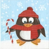 Pinguin warm angezogen im Winter - Penguin dressed warmly in winter - Penguin habillé chaudement en hiver