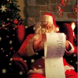 Weihnachtsmann mit einer langen Liste - Santa Claus with a long list - Père Noël avec une longue liste