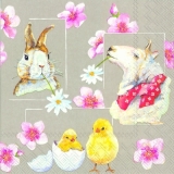 Blumen, Hase, Schaf & Küken - Flowers, rabbit, sheep and chickens - Fleurs, lapin, moutons et poules