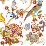 Gestickter exotischer Vogel, Blumen & Schmetterlinge - Embroidered exotic bird, flowers & butterflies - Oiseau exotique, fleurs & papillons brodé