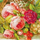 Ein Korb voller Rosen, Blumen & Früchten - A basket full of Roses, Flowers & Fruits - Un panier plein de roses, fleurs & fruits