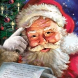 Weihnachtsmann mit Wunschzettel - Santa Claus with wishlist - Père Noël avec papier de souhait