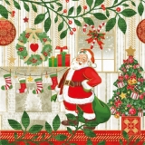 Weihnachtsmann bringt die Geschenke ins Haus - Santa Claus brings gifts - Le Père Noël apporte des cadeaux
