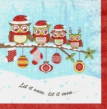 Eulenfamilie feiert Weihnachten - Owl family celebrates Christmas - Famille Owl fête Noël