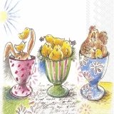 Eierbecher mit Küken, Huhn & Hase - Egg cups with chickens, hen & rabbit - Coquetier avec le poussin, la poule & le lièvre