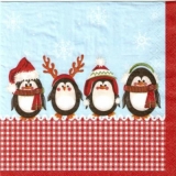 4 Pinguine mit Mütze, Schal und Ohrenschützer - 4 penguins with cap, scarf and earmuffs - 4 pingouins avec le bonnet, lécharpe et cache-oreilles
