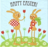 Happy Easter - Osterhasenpaar feiert Ostern - Easter bunny couple celebrating Easter - Lapin de Pâques couple célèbre Pâques