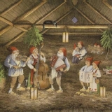 Nisser, Zwerge machen Musik in der Scheune - Nisser, dwarves make music in the barn - Nains faire de la musique dans la grange