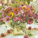 Blumenstrauß mit Rosen in Glasvase - Bouquet with roses in glass vase - Bouquet de roses dans un vase en verre
