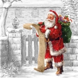 Weihnachtsmann mit einer langen Wunschliste - Santa Claus with a long wish list - Père Noël avec une longue liste
