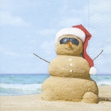 Sandschneemann am Strand - Sand snowman at the beach - Bonhomme de neige de sable à la plage