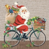 Weihnachtsmann auf seinem Fahrrad - Santa Claus on his bicycle - Père Noël sur son vélo