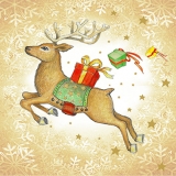 Hirsch mit Geschenken - Deer, Stag with presents - Cerf avec des cadeaux