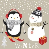 Winterspaß mit Schneemann und Pinguin - Winter Fun with snowman and penguin - Amusement dhiver avec bonhomme de neige et pingouin