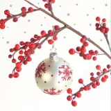 Beerenzweig mit Weihnachtskugel - Berry branch with Christmas ball - Branche de bière avec boule de Noël