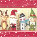 Weihnachtsmann, Rentier Rudy, Schneemann, Weihnachtself - Santa Claus, Reindeer Rudi, Snowman, Christmas Elf - Père Noël, René Rudi, Bonhomme de Neige, Elfe de Noël