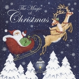 The Magic of Christmas - Weihnachtsmann, Rentiere, Schlitten, schneebedeckte Tannen - Santa Claus, reindeer, sleigh, snow covered fir - Père Noël, rennes, traîneau, sapin couvert de neige
