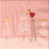 Weihnachtsmann setzt Sternspitze auf Weihnachtsbaum - Santa Claus puts star top on Christmas tree  - Père Noël met le haut détoile sur larbre de Noël