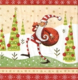 Weihnachtsmann hat schwer zu tragen an all den Geschenken - Santa Claus with heavy gift weight - Père Noël avec poids lourd cadeau