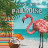 Strand, Meer, Palmen, Kokosnuss & Flamingo - Create your Paradise - Beach, sea, palm trees, coconut & flamingo - Plage, mer, palmiers, noix de coco et flamant