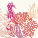 Korallen & Seepferdchen, beige - Corals & Seahorse, cream - Coraux et hippocampe, beige