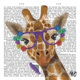Giraffe mit Brille & Geschriebenes - Giraffe with glasses & written - Girafe avec des lunettes et de l eiture