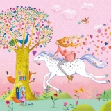 Mädchen, Pferd, Baumhaus, Pfau & Fuchs - Girl, horse, tree house, peacock & fox - Fille, cheval, cabane dans les arbres, paon et renard