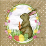 Hase mit Möhre im Blumenei - Rabbit with carrot in flower egg - Lapin avec des carottes dans des oeufs de fleurs