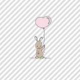 kleiner Hase mit einen Herzballon - little bunny with a heart balloon - petit lapin avec un ballon de coeur