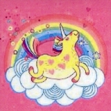 pinkes Einhorn auf Regenbogenwolke - pink unicorn on rainbow cloud - licorne rose sur le nuage de l arc-en-ciel