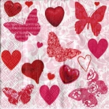 rote Herzen & rote Schmetterlinge - red hearts & red butterflies - coeurs rouges et papillons rouges