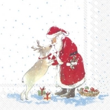 Weihnachtsmann begrüßt sein Rentier - Santa welcomes his reindeer - Le Père Noël accueille son renne