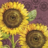 wunderschöne Sonnenblumen vor einem Muster - beautiful sunflowers in front of a pattern - beaux tournesols devant un motif