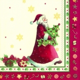 Weihnachtsmann mit einem Weihnachtsbaum unter dem Arm - Santa Claus with a Christmas tree under his arm - Père Noël avec un arbre de Noël sous le bras