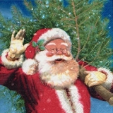 Weihnachtsmann bringt einen Weihnachtsbaum - Santa Claus brings a Christmas tree - Père Noël apporte un sapin de Noël