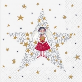 ein Weihnachtsengel steht vor einen Stern - a Christmas angel stands in front of a star - un ange de Noël se tient devant une étoile