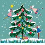 3 Feen schmücken einen Weihnachtsbaum - 3 fairies decorate a Christmas tree - 3 fées décorent un sapin de Noël