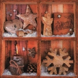 weihnachtliche Accessoires im Holzsetzkasten - Christmas accessories in wooden box - Accessoires de Noël dans une boîte en bois