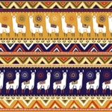 Musterserviette mit Alpakas - Pattern napkin with alpacas - Serviette de table avec des alpagas