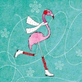 Flamingo fährt Schlittschuhe - Flamingo is skating - Flamingo fait du patin