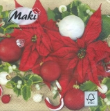 Weihnachtsstern & Baumschmuck - Poinsettia & tree decorations - Décorations de poinsettia et d arbres