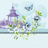 Pagode, Schmetterling & wunderschöne Blüten - Pagoda, butterfly & beautiful flowers - Pagode, papillon et belles fleurs