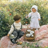 Junge & Mädchen machen ein Picknick - Boy & Girl are having a picnic - Boy & Girl ont un pique-nique